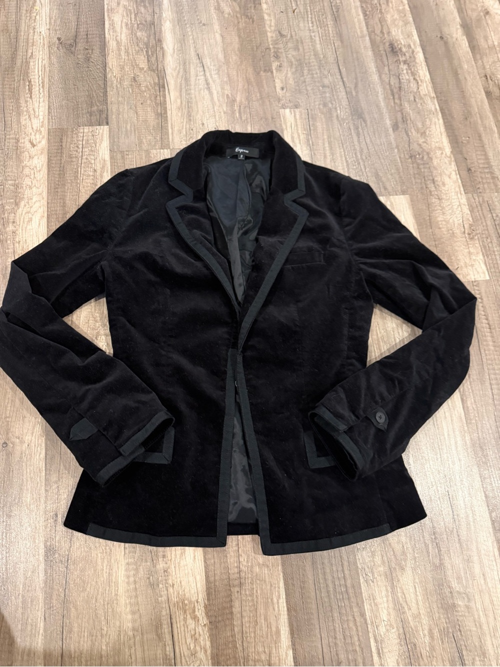 Black Velvet Blazer Jacket - Women's Tailored Coat